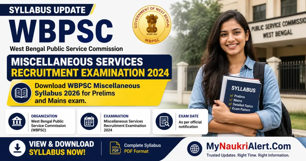 WBPSC Miscellaneous Syllabus 2026 PDF showing Prelims and Mains exam pattern with complete topic list.